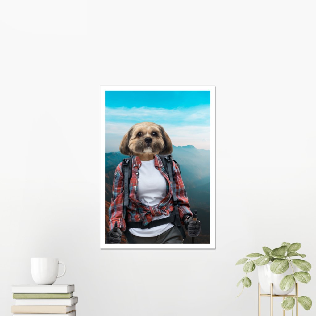 The Hiker: Custom Pet Poster - Paw & Glory - Dog Portraits - Pet Portraits