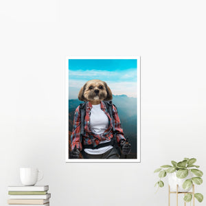 The Hiker: Custom Pet Poster - Paw & Glory - Dog Portraits - Pet Portraits