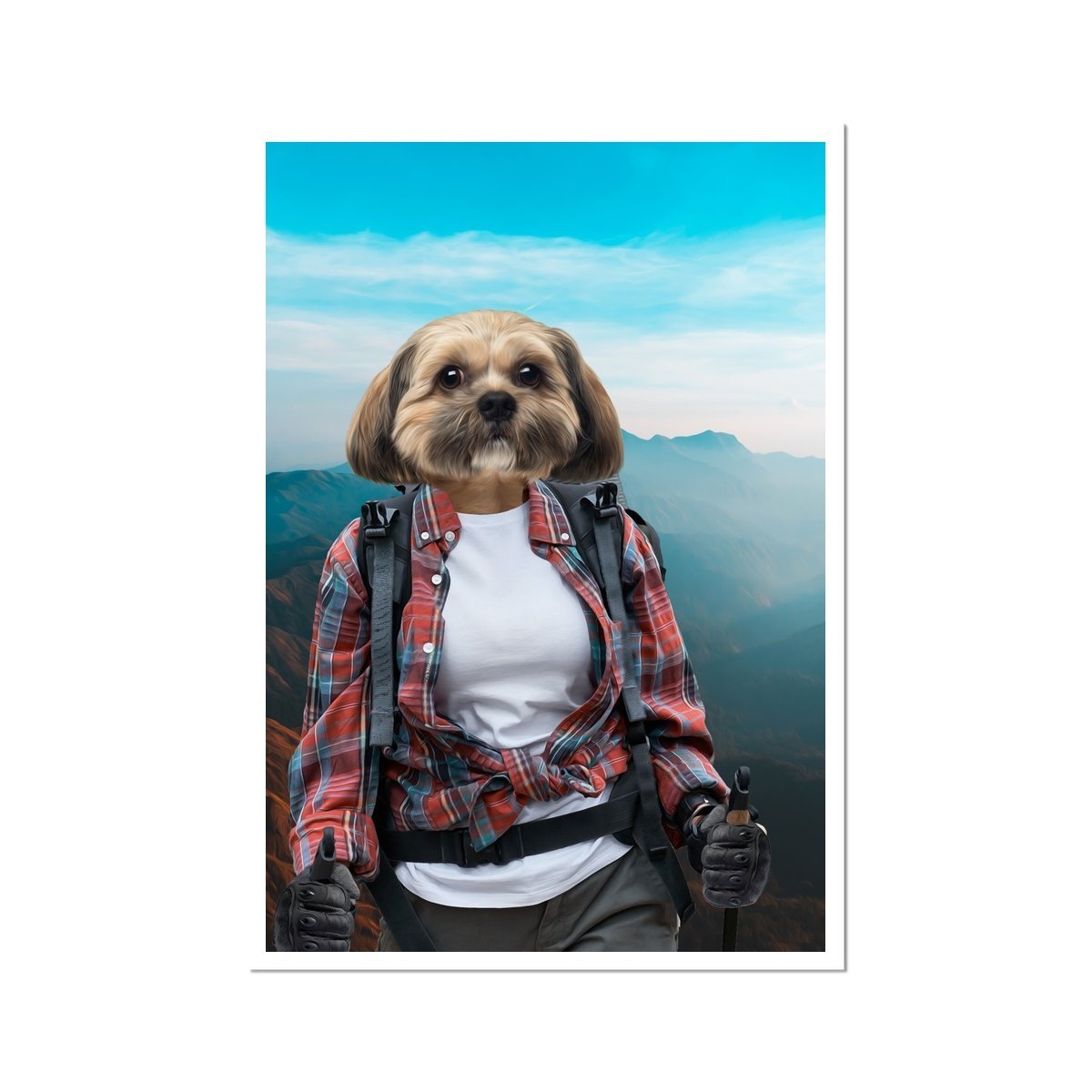 The Hiker: Custom Pet Poster - Paw & Glory - Dog Portraits - Pet Portraits