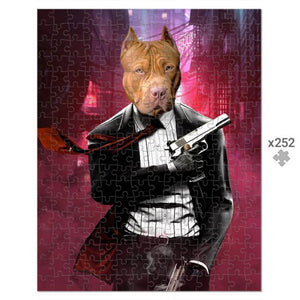 The Hitman: Custom Pet Puzzle - Paw & Glory - Dog Portraits - Pet Portraits