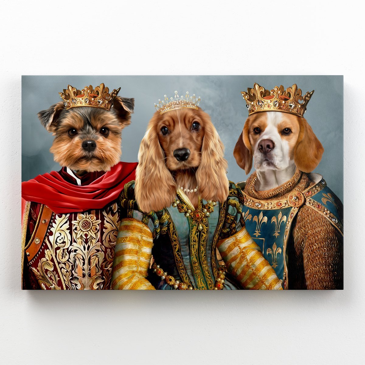 The Imperial 3: Custom Pet Canvas - Paw & Glory - Dog Portraits - Pet Portraits