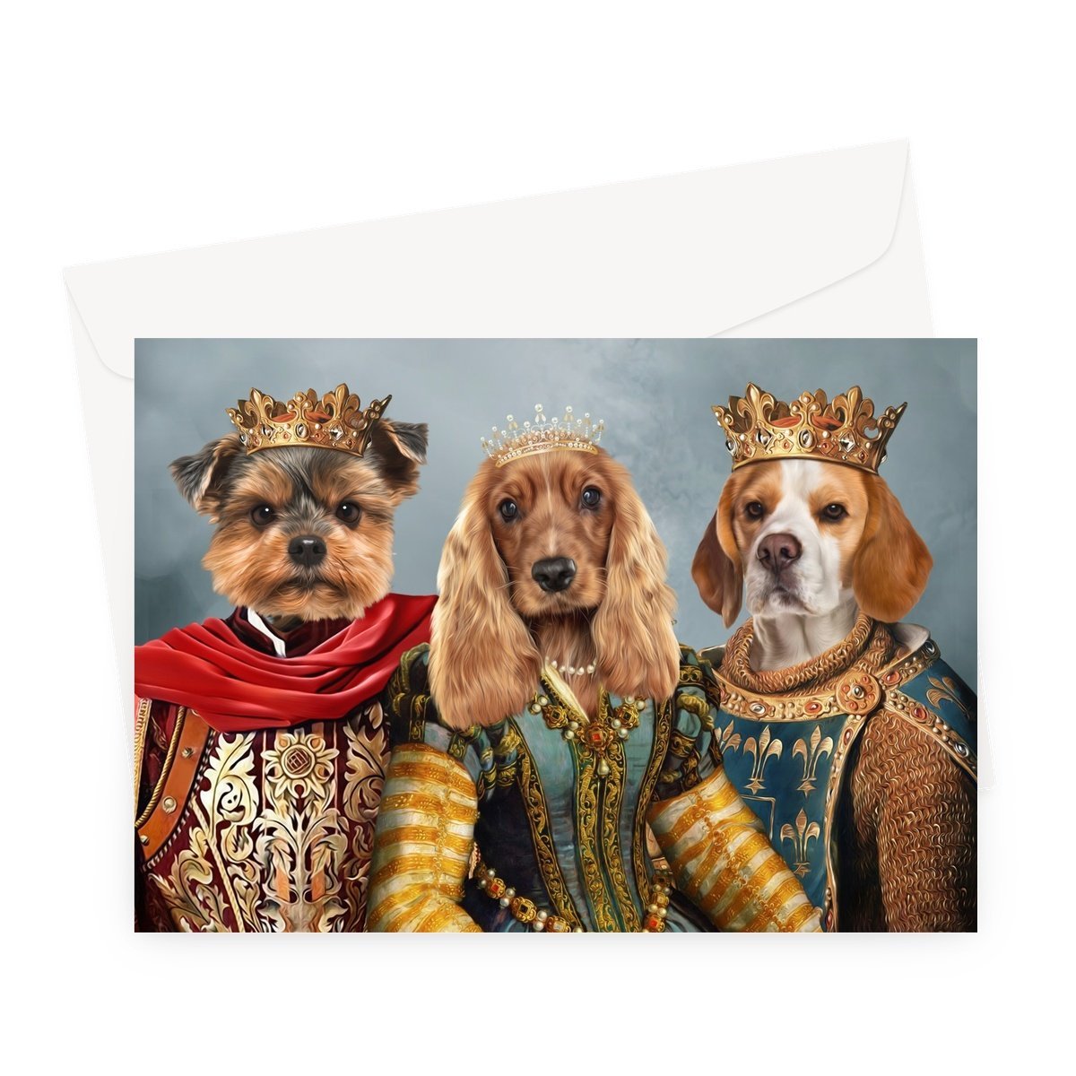 The Imperial 3: Custom Pet Greeting Card - Paw & Glory - Dog Portraits - Pet Portraits