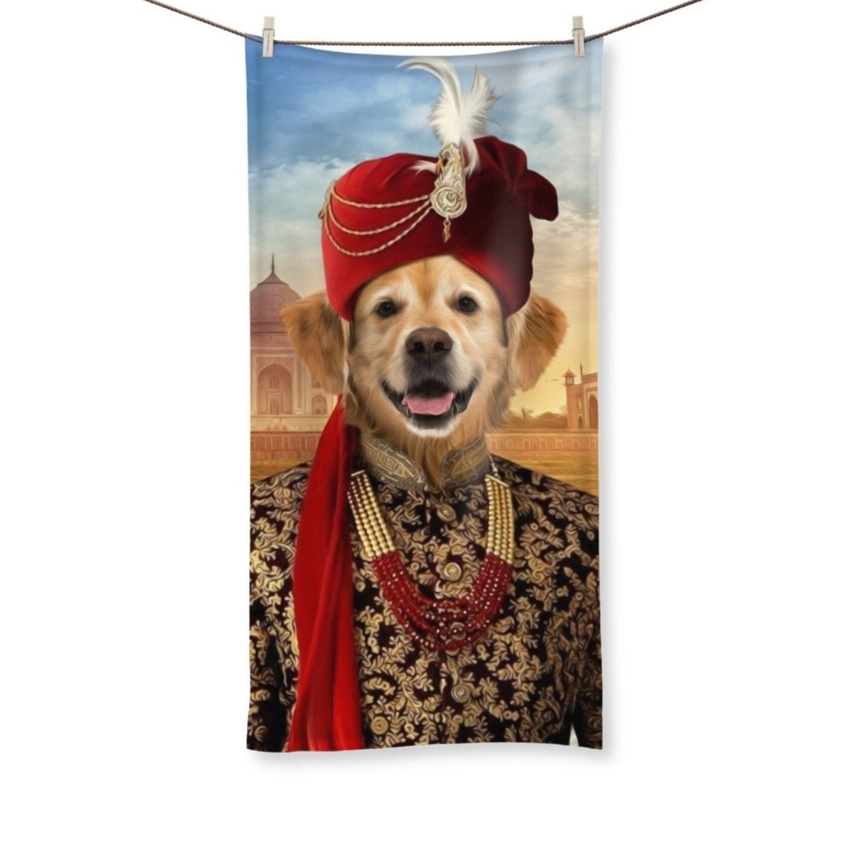 The Indian Raja: Custom Pet Towel - Paw & Glory - Dog Portraits - Pet Portraits