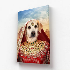 The Indian Rani: Custom Pet Canvas - Paw & Glory - Dog Portraits - Pet Portraits