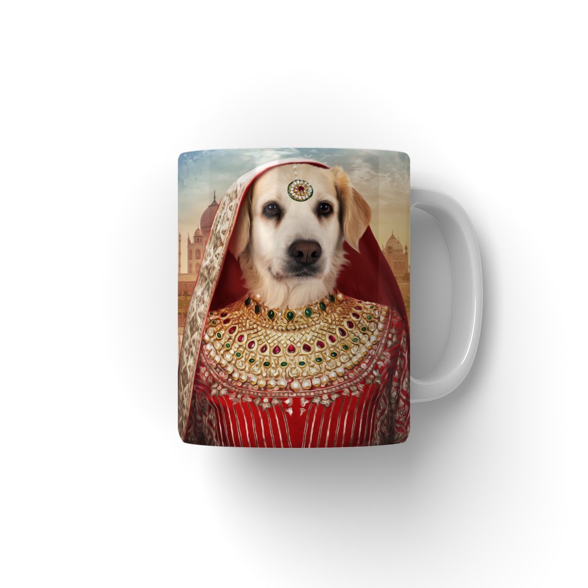 The Indian Rani: Custom Pet Coffee Mug - Paw & Glory - Dog Portraits - Pet Portraits