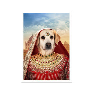 The Indian Rani: Custom Pet Portrait - Paw & Glory - Dog Portraits - Pet Portraits