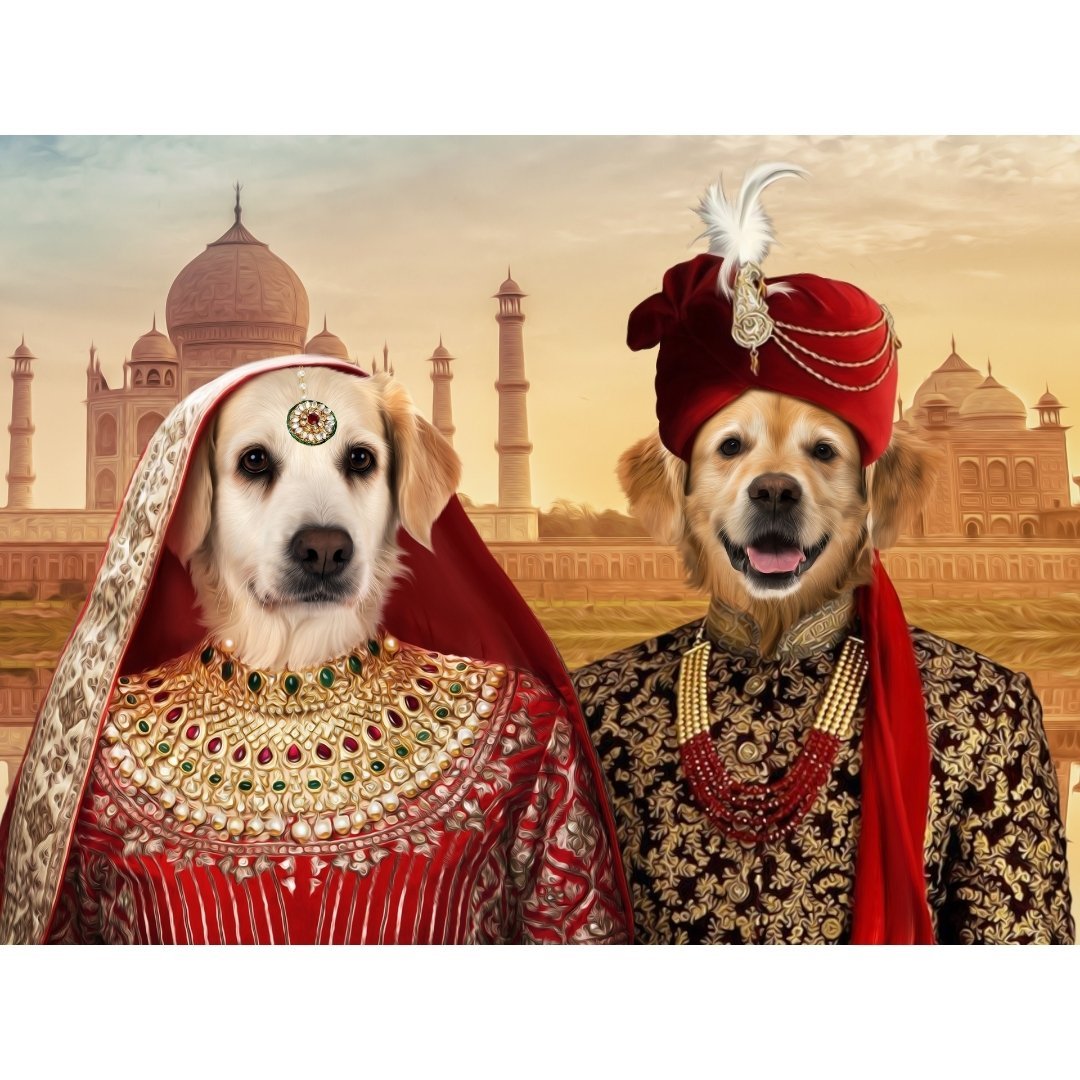 The Indian Royals: Custom Digital Download Pet Portrait - Paw & Glory - Dog Portraits - Pet Portraits