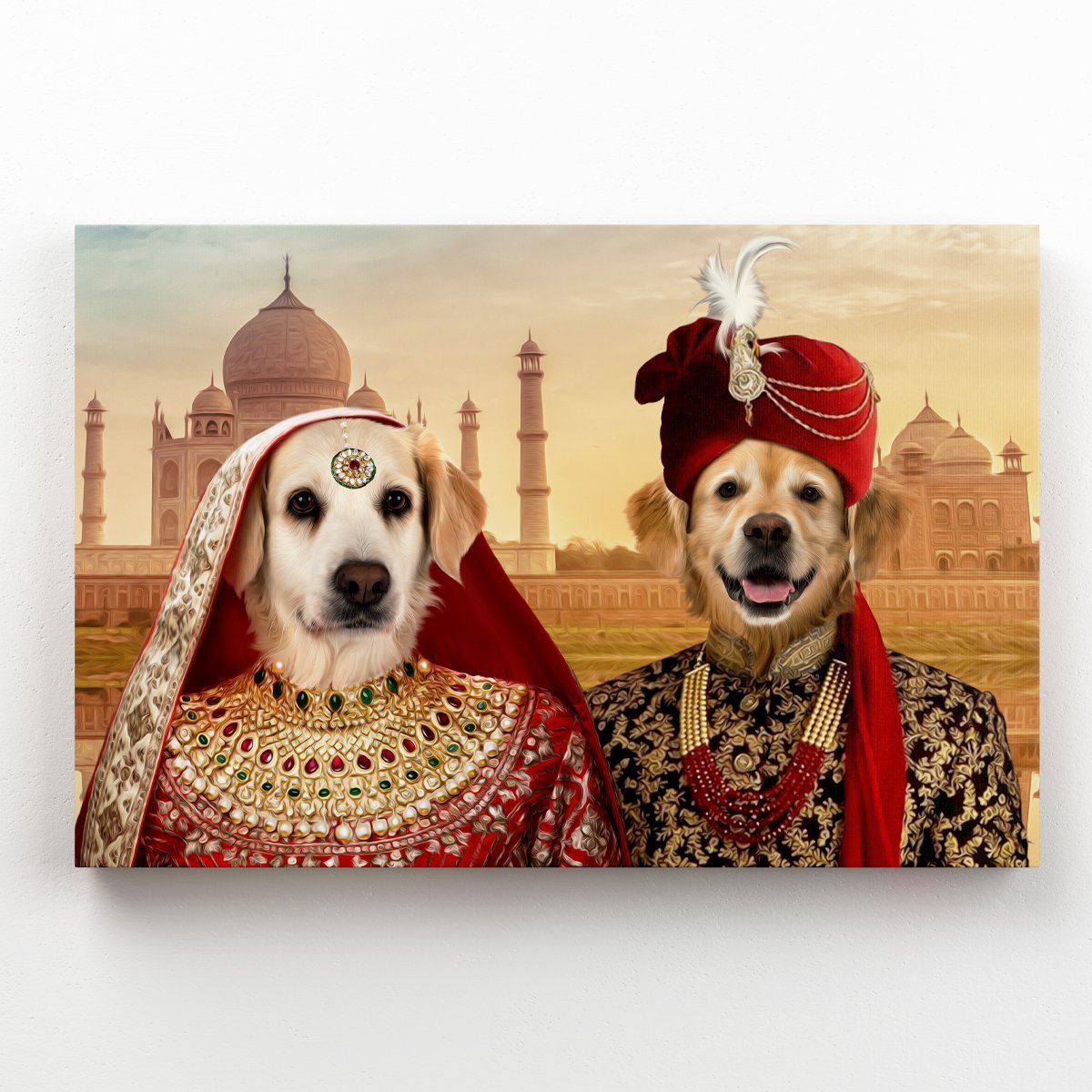 The Indian Royals: Custom Pet Canvas - Paw & Glory - Dog Portraits - Pet Portraits