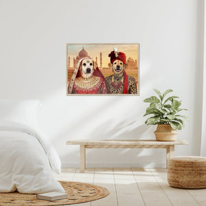 The Indian Royals: Custom Pet Portrait - Paw & Glory - Dog Portraits - Pet Portraits