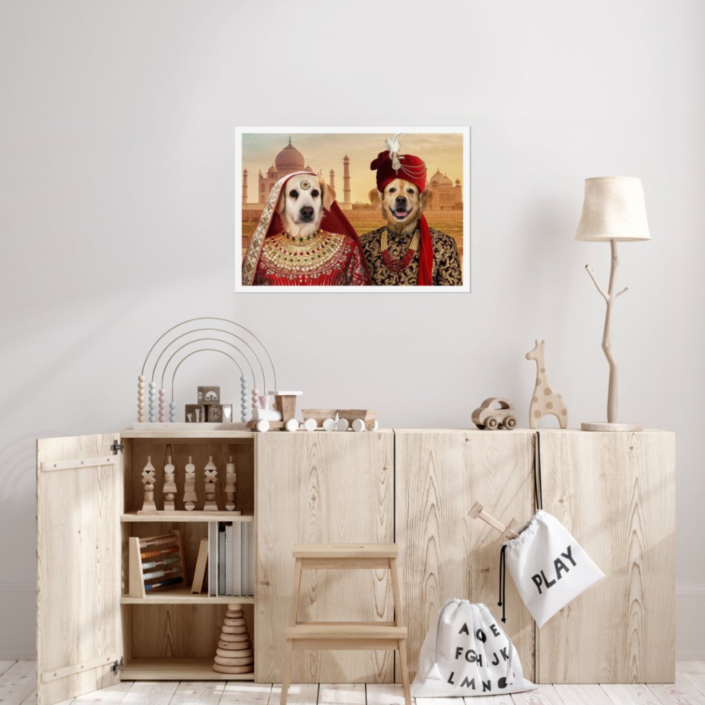 The Indian Royals: Custom Pet Poster - Paw & Glory - Dog Portraits - Pet Portraits