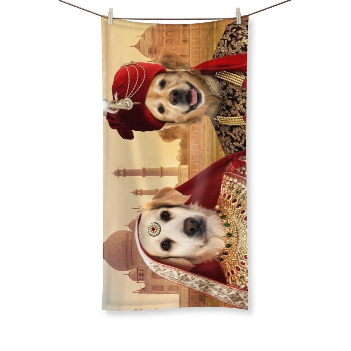 The Indian Royals: Custom Pet Towel - Paw & Glory - Dog Portraits - Pet Portraits