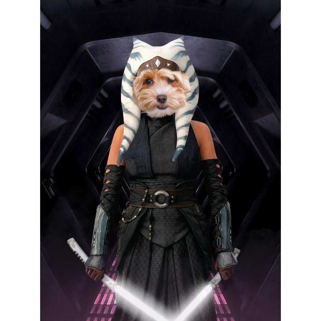 The Jedi Leader (Ahsoka Tano - Star Wars Inspired): Custom Digital Download Pet Portrait - Paw & Glory - Dog Portraits - Pet Portraits