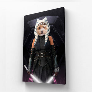 The Jedi Leader (Ahsoka Tano - Star Wars Inspired): Custom Pet Canvas - Paw & Glory - Dog Portraits - Pet Portraits