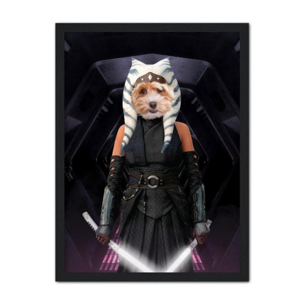 The Jedi Leader (Ahsoka Tano - Star Wars Inspired): Custom Pet Canvas - Paw & Glory - Dog Portraits - Pet Portraits