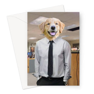 The Jim (The Office Inspired): Custom Pet Greeting Card - Paw & Glory - Dog Portraits - Pet Portraits