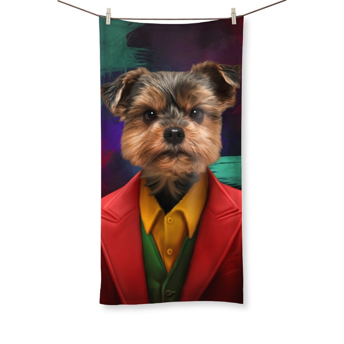 The Joker: Custom Pet Towel - Paw & Glory - Dog Portraits - Pet Portraits