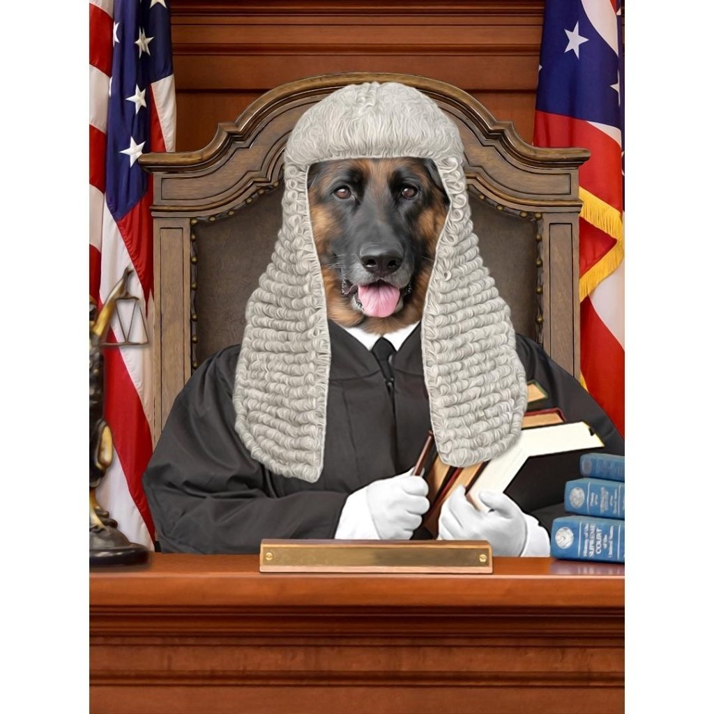 The Judge: Custom Digital Download Pet Portrait - Paw & Glory - Dog Portraits - Pet Portraits