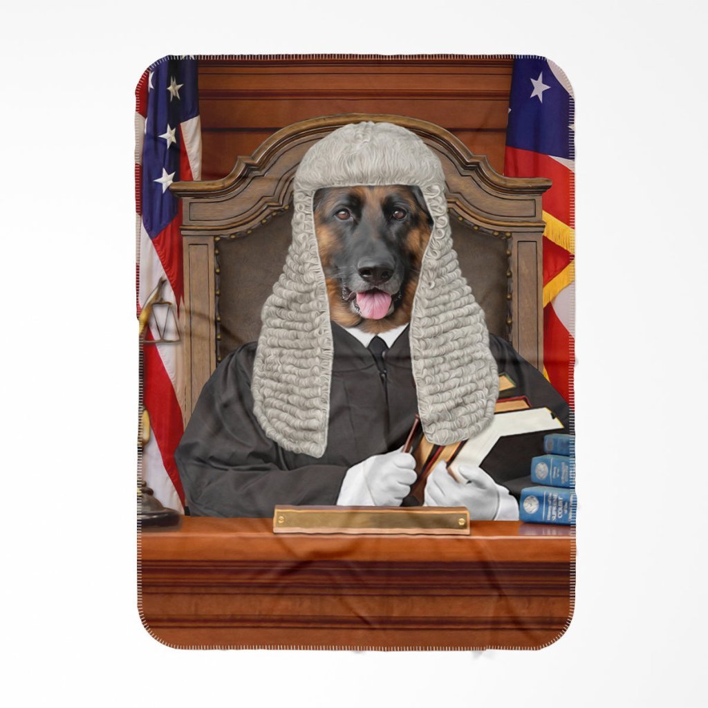 The Judge: Custom Pet Blanket - Paw & Glory - Dog Portraits - Pet Portraits