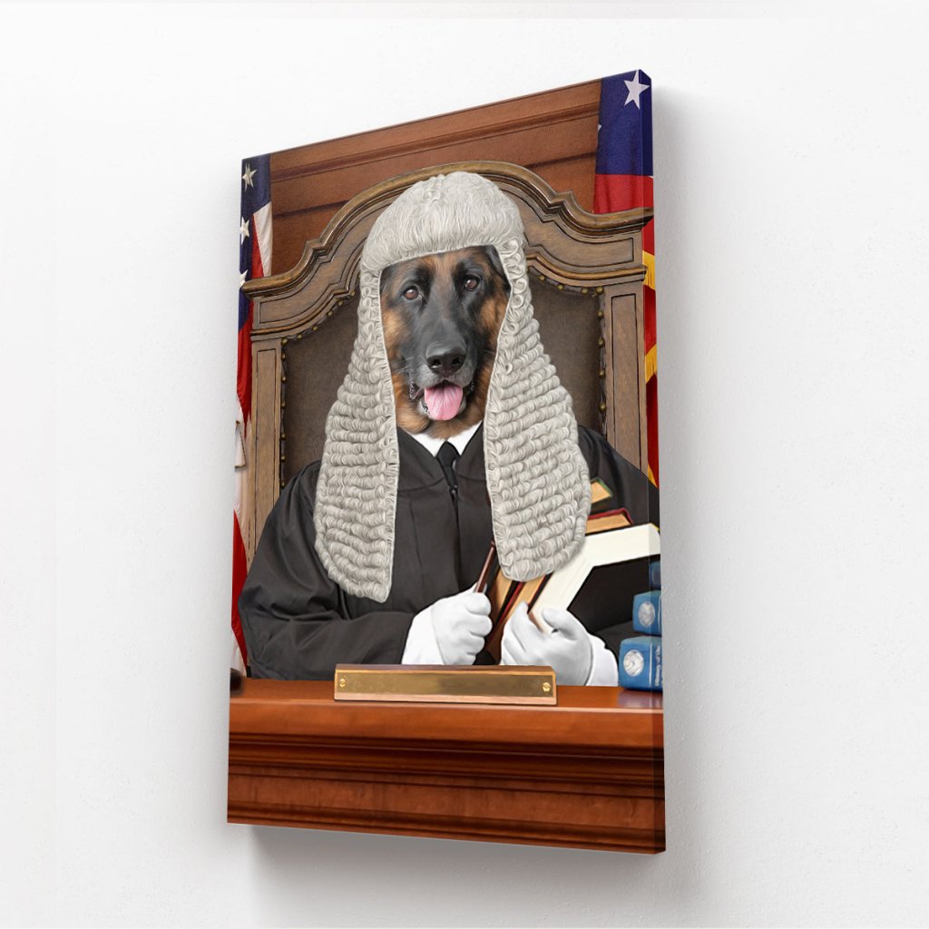 The Judge: Custom Pet Canvas - Paw & Glory - Dog Portraits - Pet Portraits