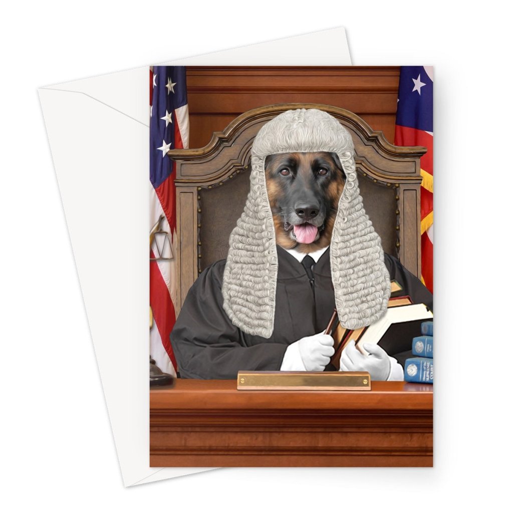 The Judge: Custom Pet Greeting Card - Paw & Glory - Dog Portraits - Pet Portraits