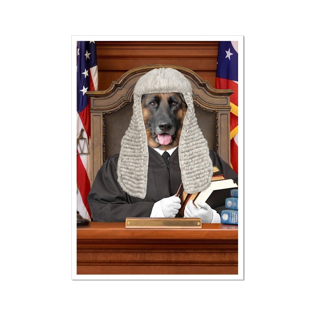 The Judge: Custom Pet Portrait - Paw & Glory - Dog Portraits - Pet Portraits