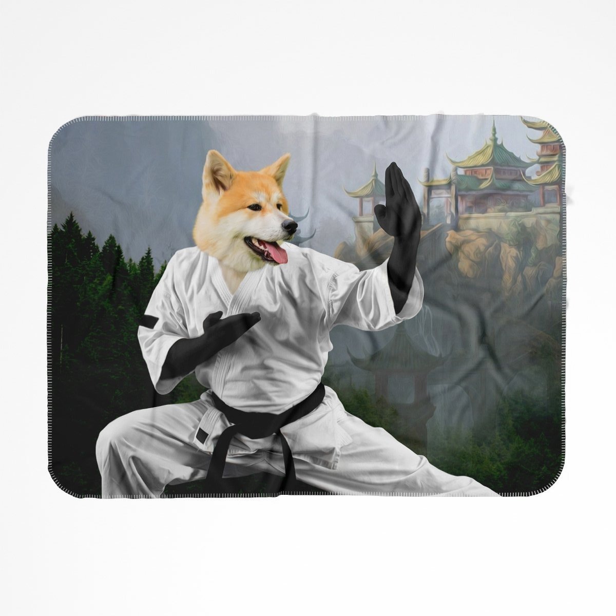 The Karate Master: Custom Pet Blanket - Paw & Glory - Dog Portraits - Pet Portraits