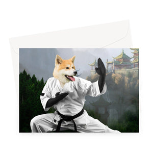 The Karate Master: Custom Pet Greeting Card - Paw & Glory - Dog Portraits - Pet Portraits