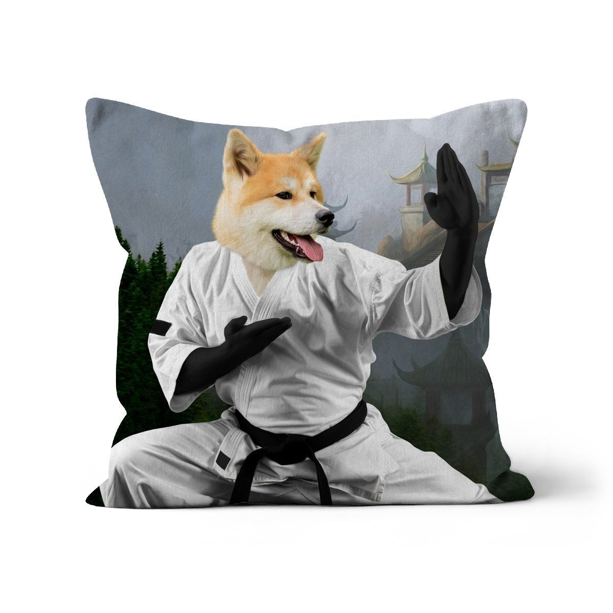 The Karate Master: Custom Pet Pillow - Paw & Glory - Dog Portraits - Pet Portraits