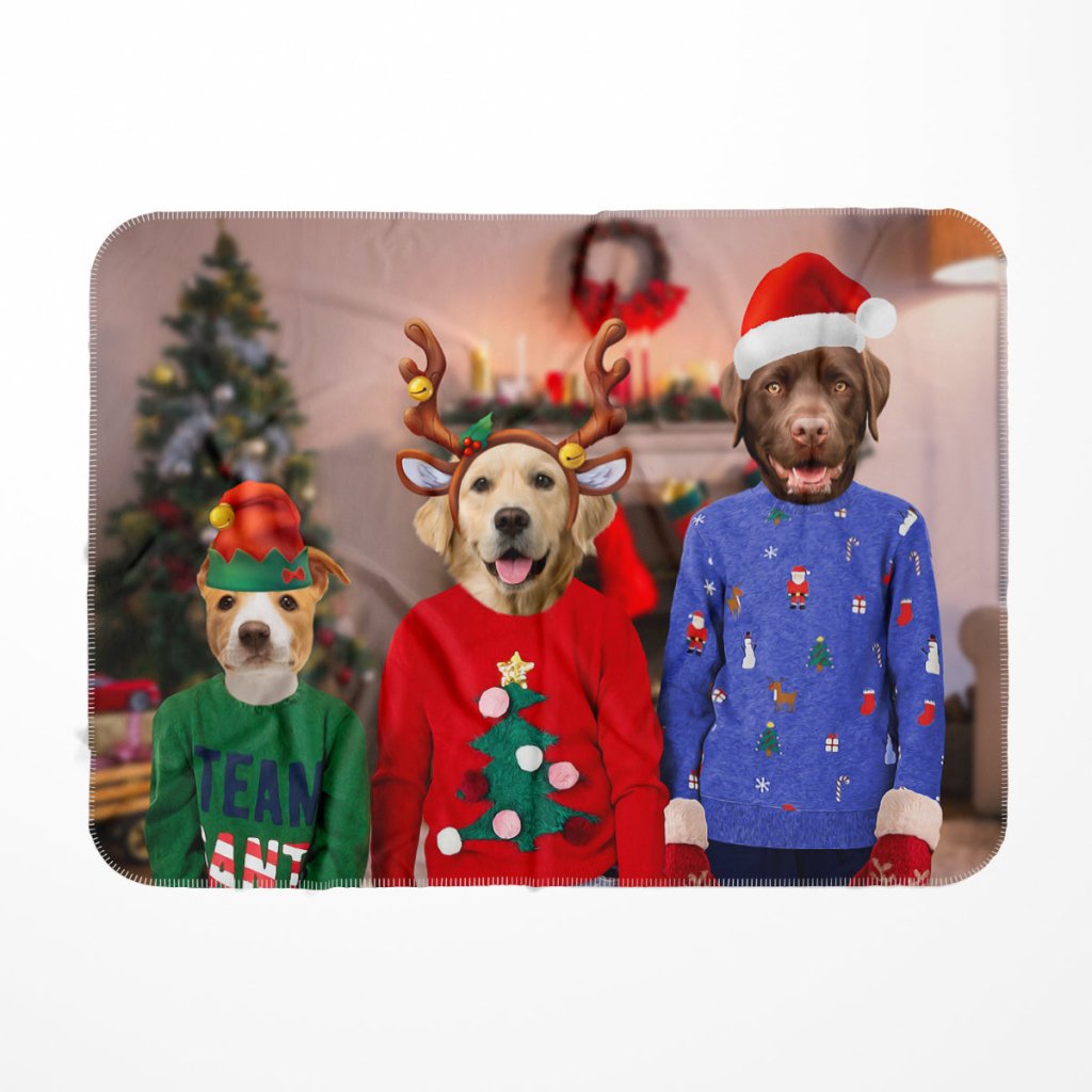 The Kids Christmas: Custom Pet Blanket - Paw & Glory - Dog Portraits - Pet Portraits