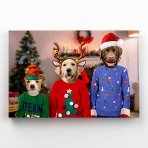 The Kids Christmas: Custom Pet Canvas - Paw & Glory - Dog Portraits - Pet Portraits