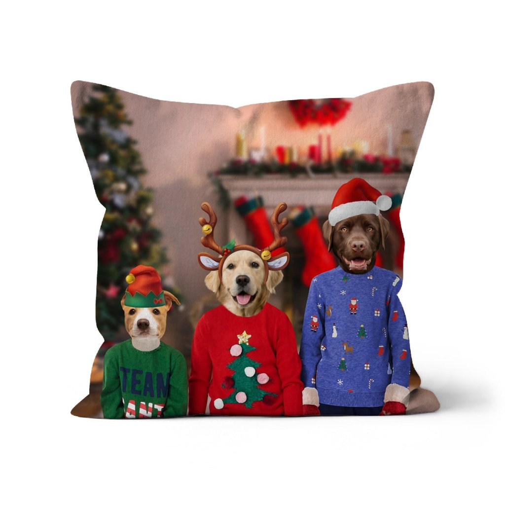 The Kids Christmas: Custom Pet Pillow - Paw & Glory - Dog Portraits - Pet Portraits