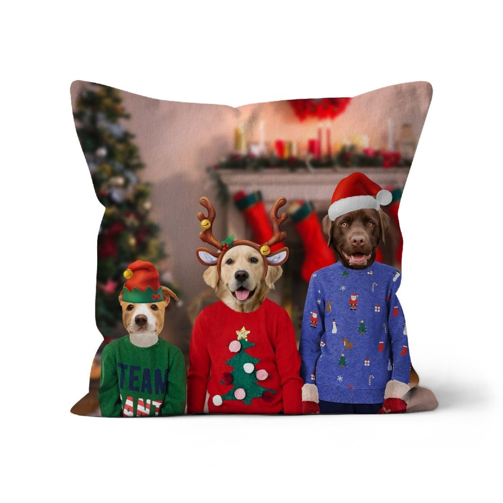 The Kids Christmas: Custom Pet Pillow - Paw & Glory - Dog Portraits - Pet Portraits