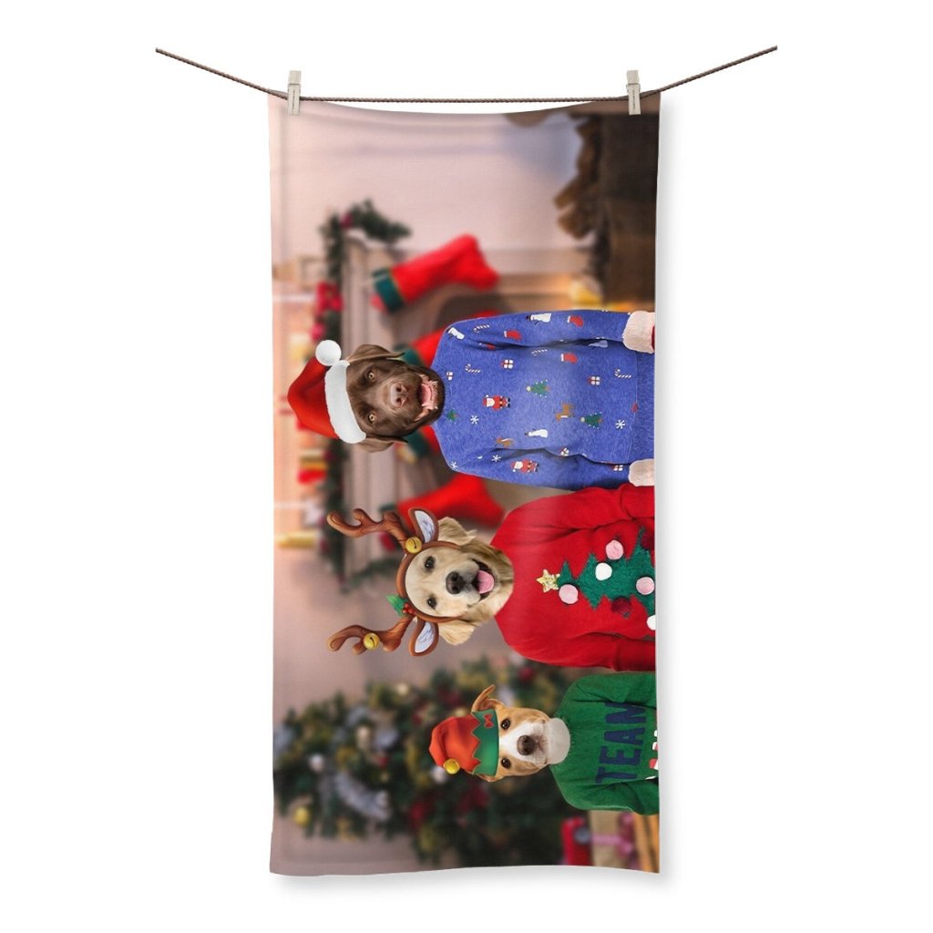 The Kids Christmas: Custom Pet Towel - Paw & Glory - Dog Portraits - Pet Portraits