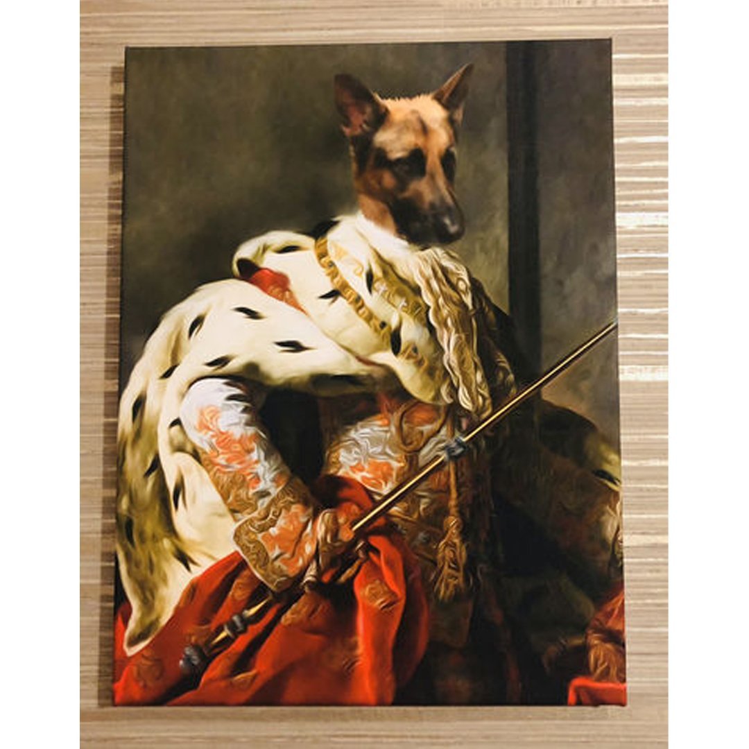 The King: Custom Pet Canvas - Paw & Glory - Dog Portraits - Pet Portraits