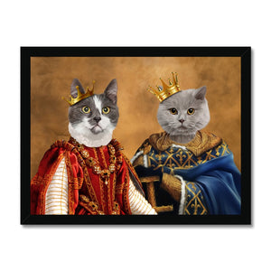 The King & Queen: Animal Art Framed Portrait - Paw & Glory - Dog Portraits - Pet Portraits