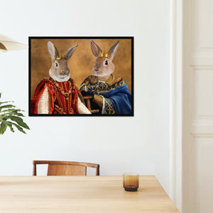 The King & Queen: Animal Art Framed Portrait - Paw & Glory - Dog Portraits - Pet Portraits