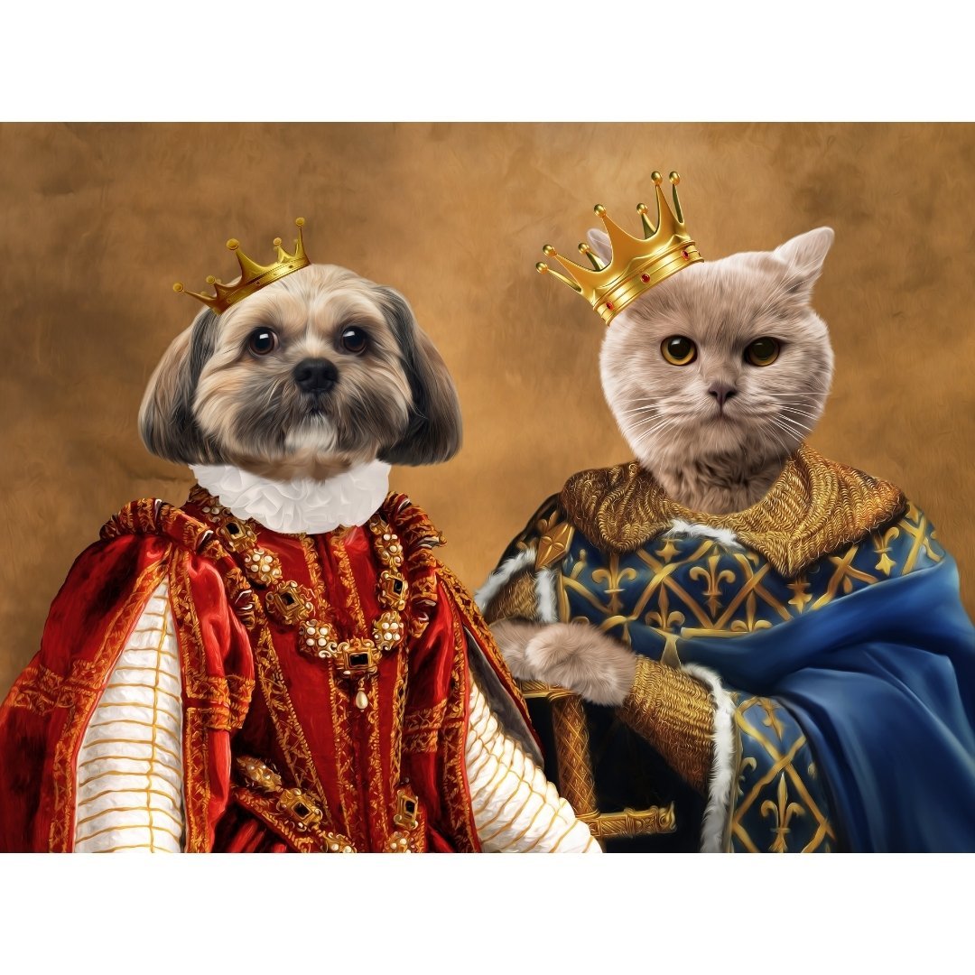 The King & Queen: Custom Digital Download Pet Portrait - Paw & Glory - Dog Portraits - Pet Portraits