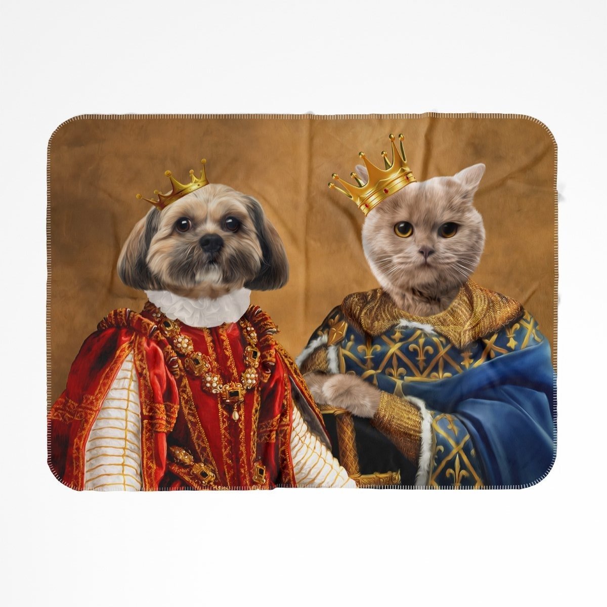 The King & Queen: Custom Pet Blanket - Paw & Glory - Dog Portraits - Pet Portraits