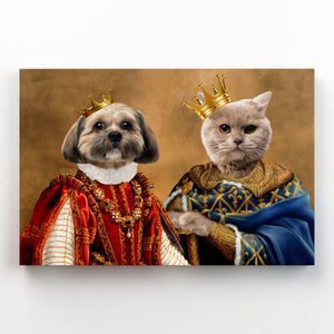 The King & Queen: Custom Pet Canvas - Paw & Glory - Dog Portraits - Pet Portraits