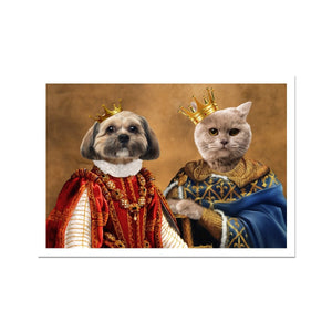 The King & Queen: Custom Pet Portrait - Paw & Glory - Dog Portraits - Pet Portraits