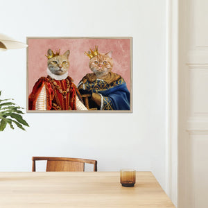 The King & Queen: Custom Pet Portrait - Paw & Glory - Dog Portraits - Pet Portraits