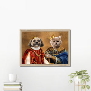 The King & Queen: Custom Pet Portrait - Paw & Glory - Dog Portraits - Pet Portraits