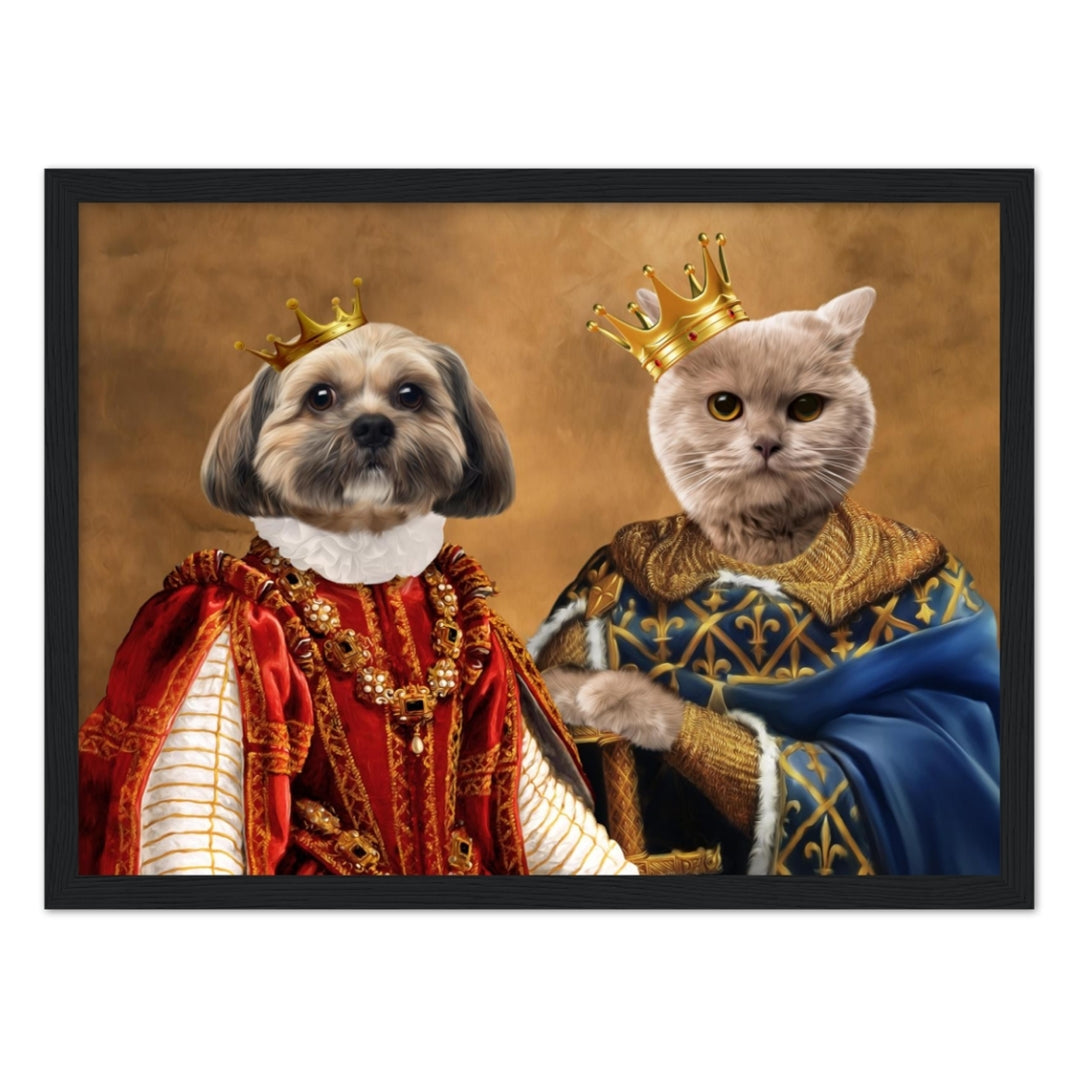 The King & Queen: Custom Pet Portrait - Paw & Glory - Dog Portraits - Pet Portraits