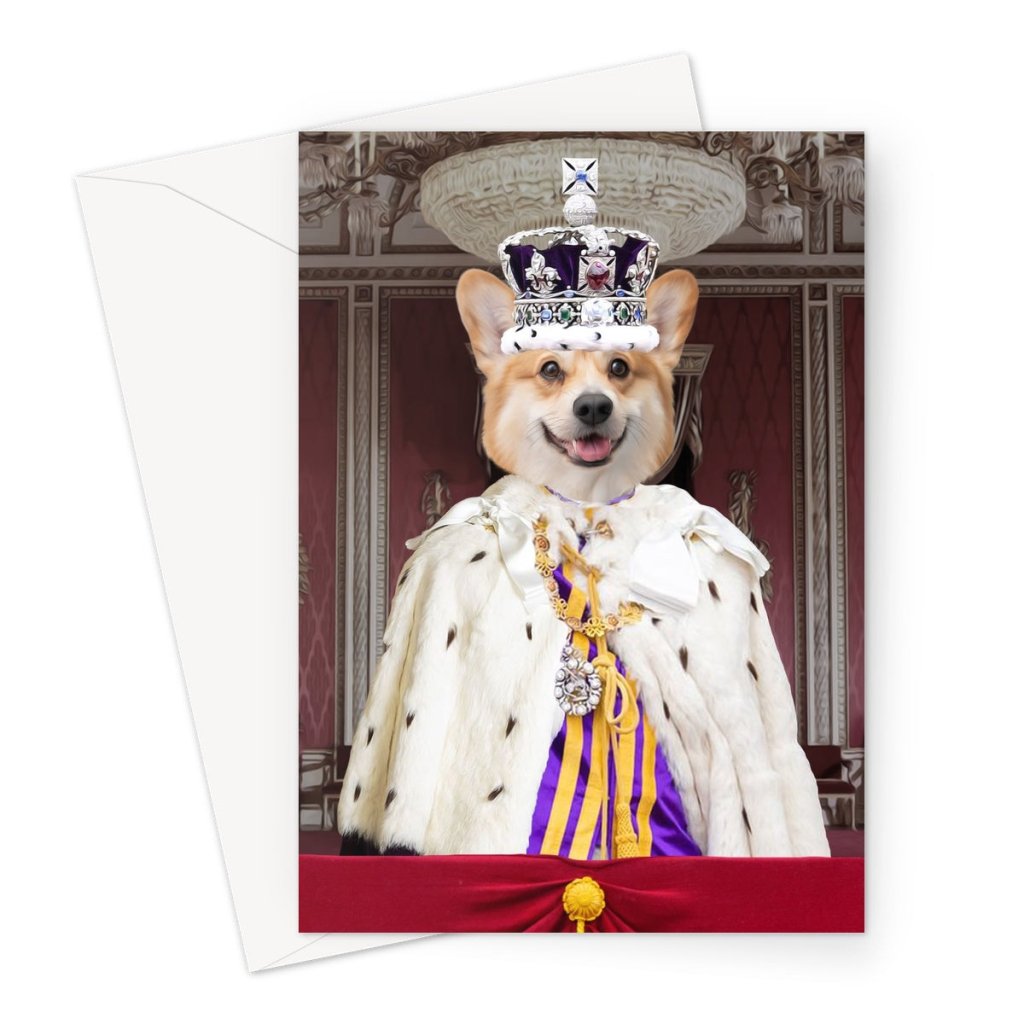 The Kings Coronation: Custom Pet Greeting Card - Paw & Glory - Dog Portraits - Pet Portraits