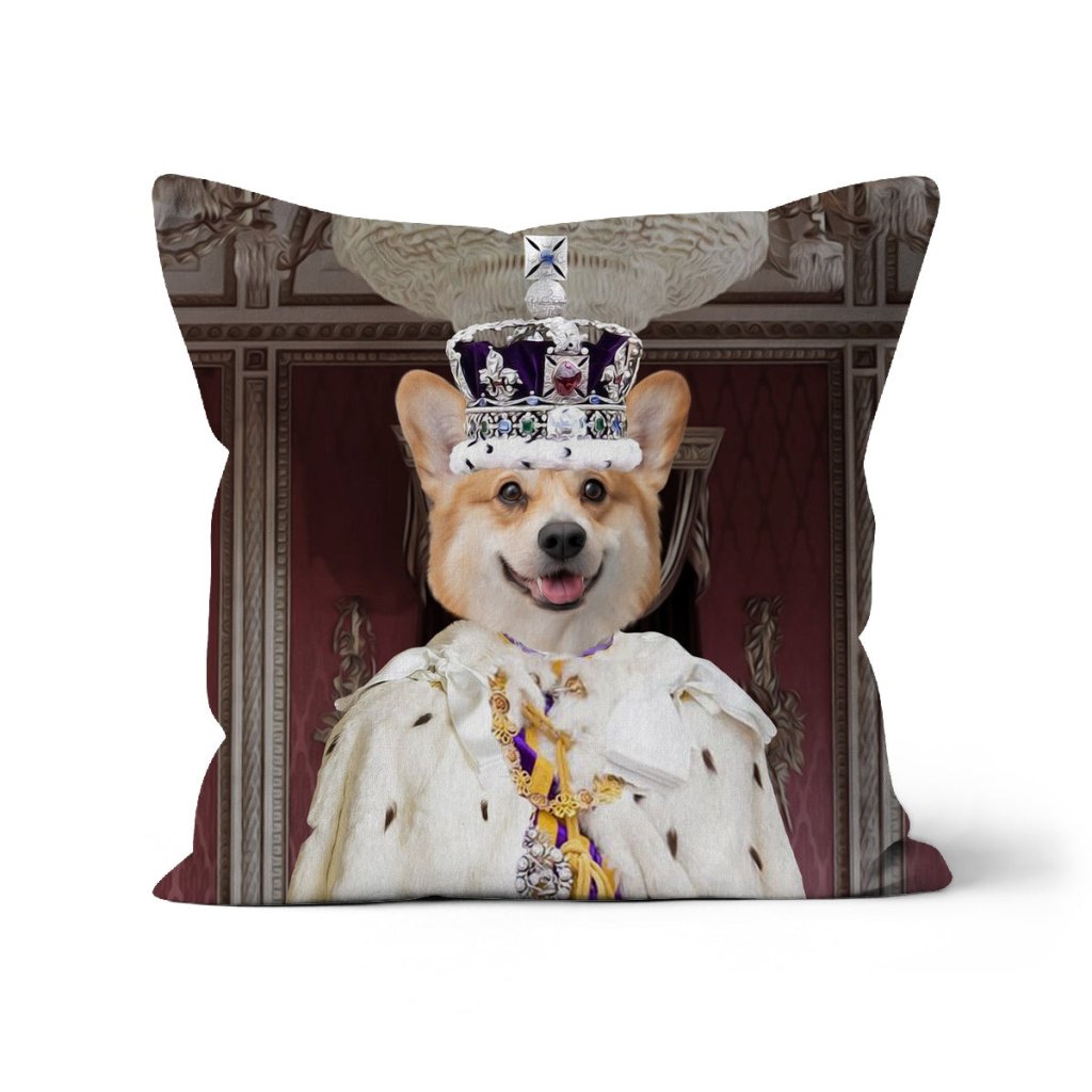 The Kings Coronation: Custom Pet Pillow - Paw & Glory - Dog Portraits - Pet Portraits