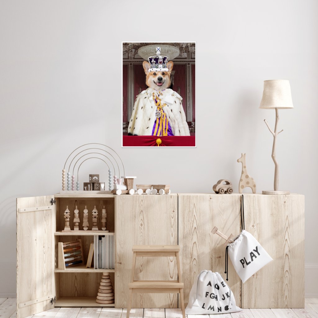 The Kings Coronation: Custom Pet Poster - Paw & Glory - Dog Portraits - Pet Portraits