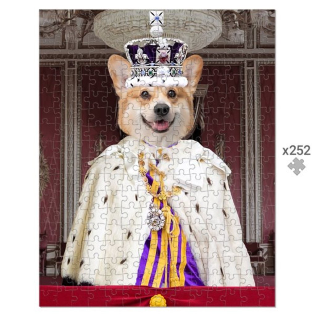 The Kings Coronation: Custom Pet Puzzle - Paw & Glory - Dog Portraits - Pet Portraits