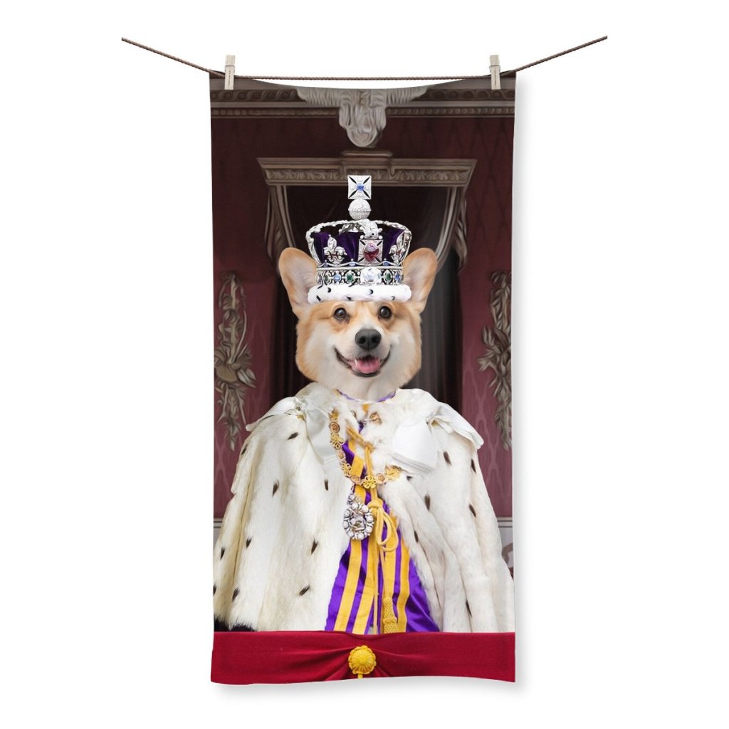 The Kings Coronation: Custom Pet Towel - Paw & Glory - Dog Portraits - Pet Portraits