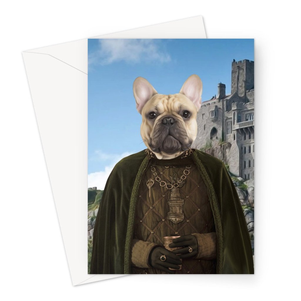 The Kings Informer (House Of The Dragon Inspired): Custom Pet Greeting Card - Paw & Glory - Dog Portraits - Pet Portraits