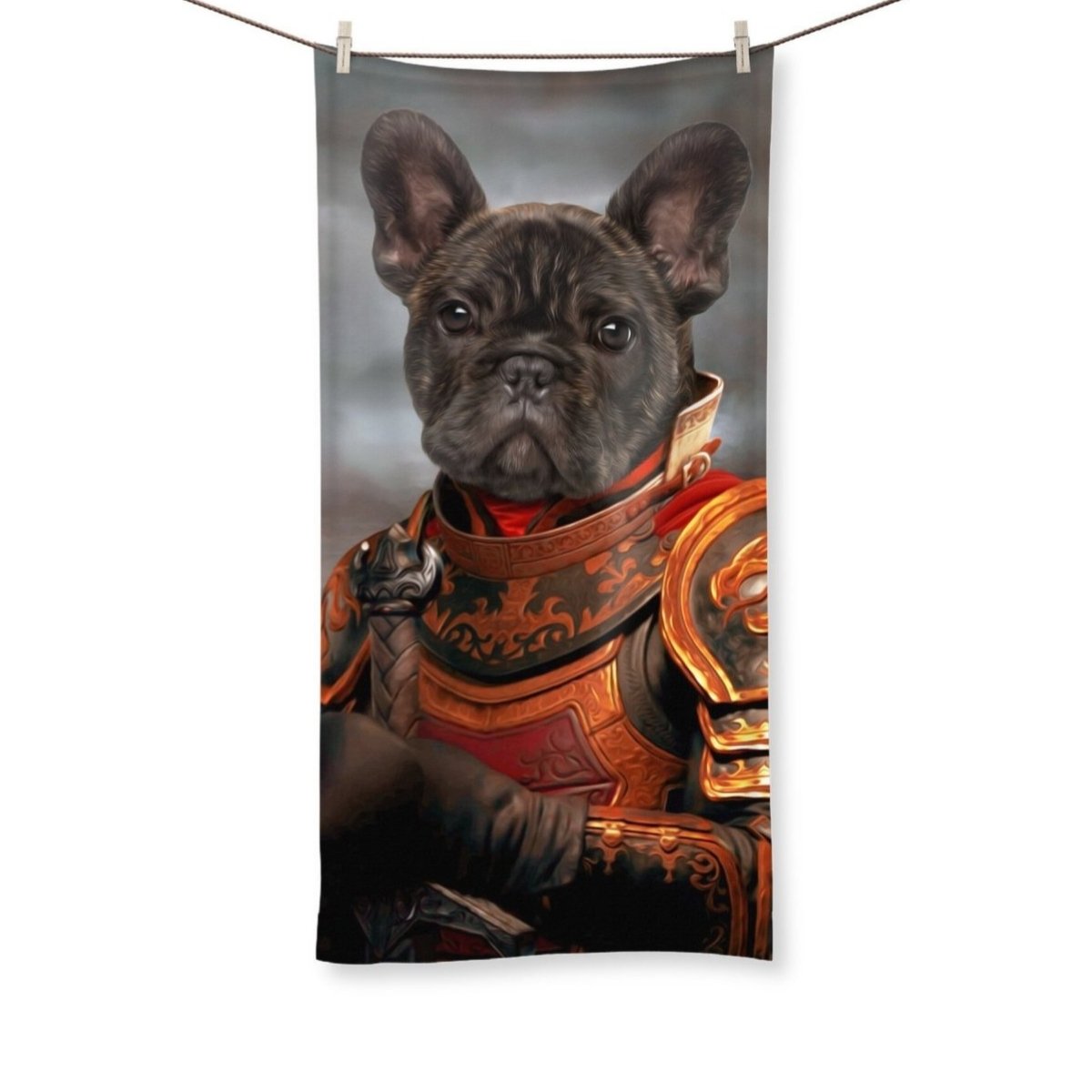 The Knight: Custom Pet Towel - Paw & Glory - Dog Portraits - Pet Portraits